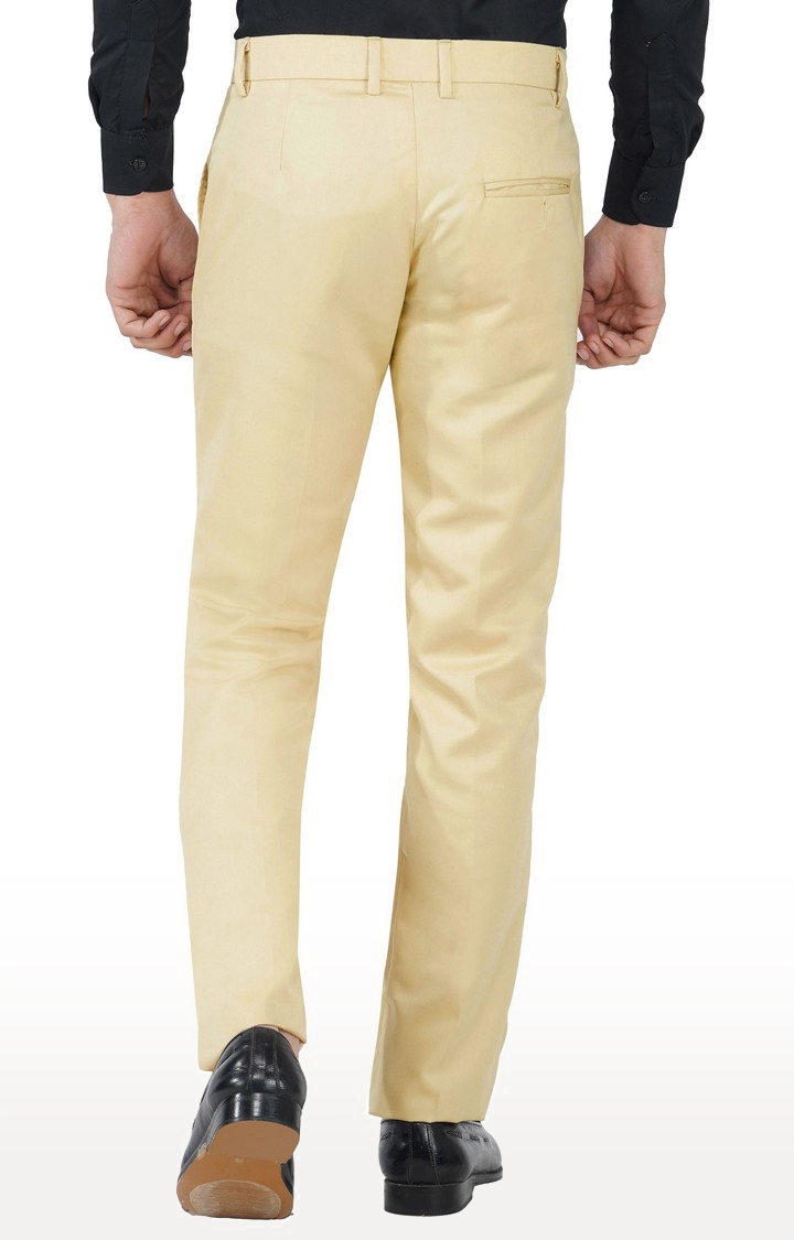 TAHVO | TAHVO Men Beige Formal Trousers 2