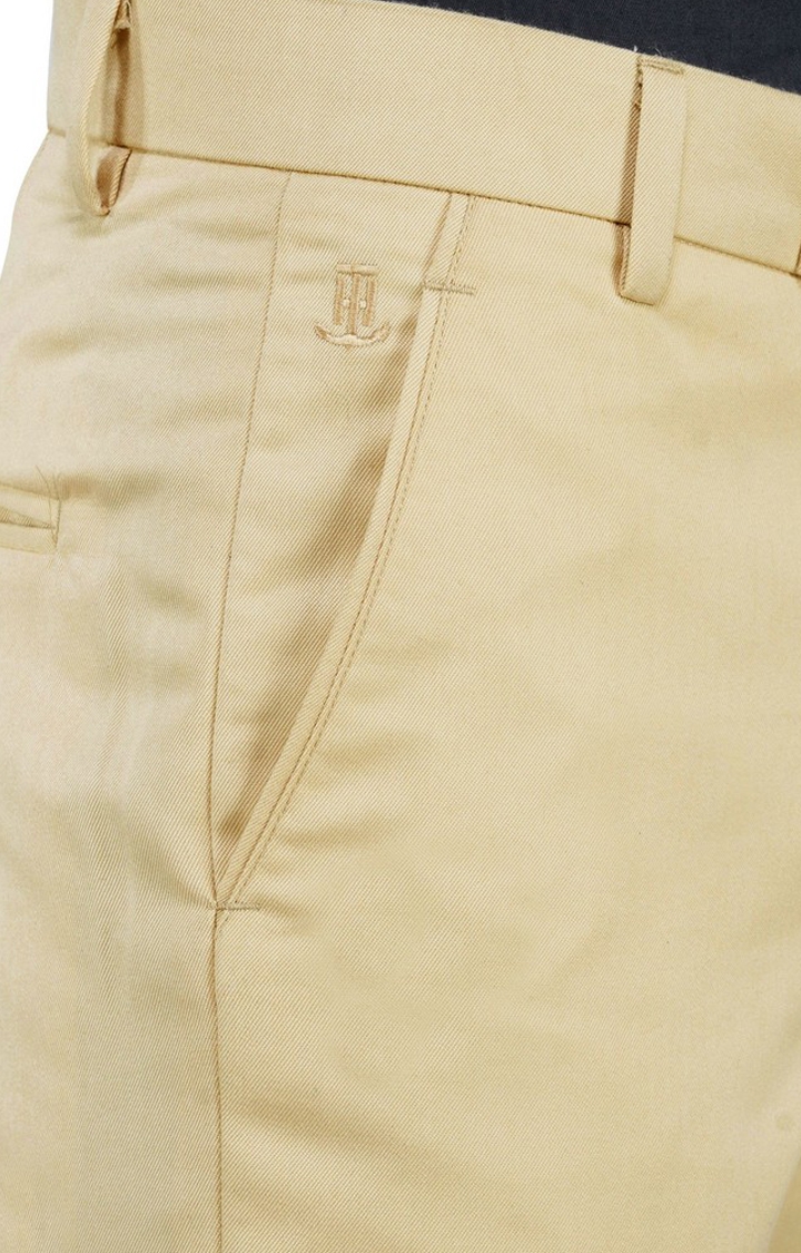 TAHVO | TAHVO Men Beige Formal Trousers 3