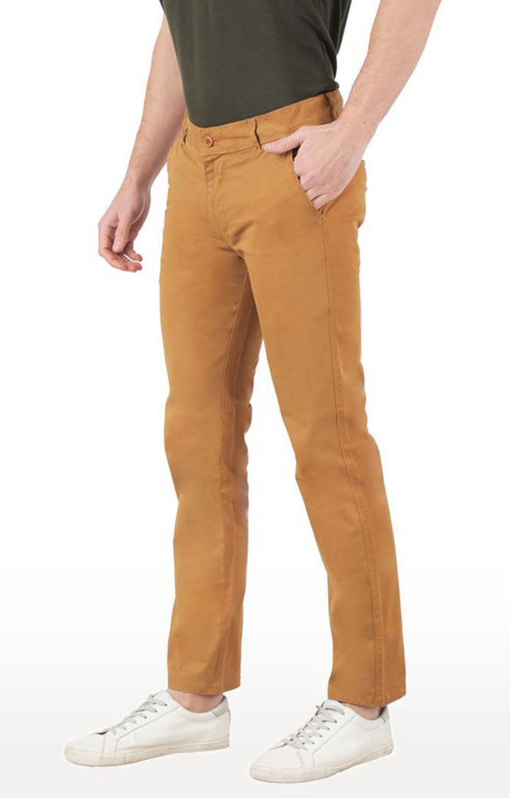 Buy FRATINI Brown Solid Cotton Nylon Slim Fit Men's Trouser | Shoppers Stop