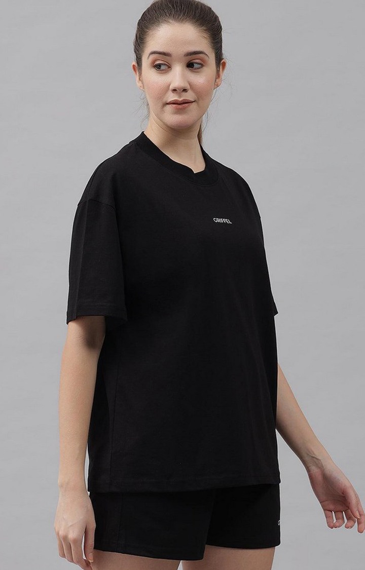 Women's Black Solid Co-ords