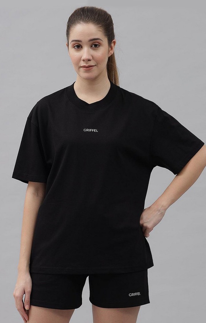 Women's Black Solid Co-ords