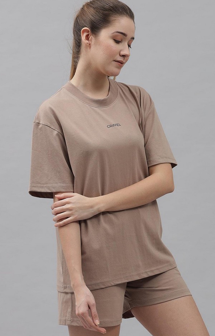 Women's Brown Solid Co-ords