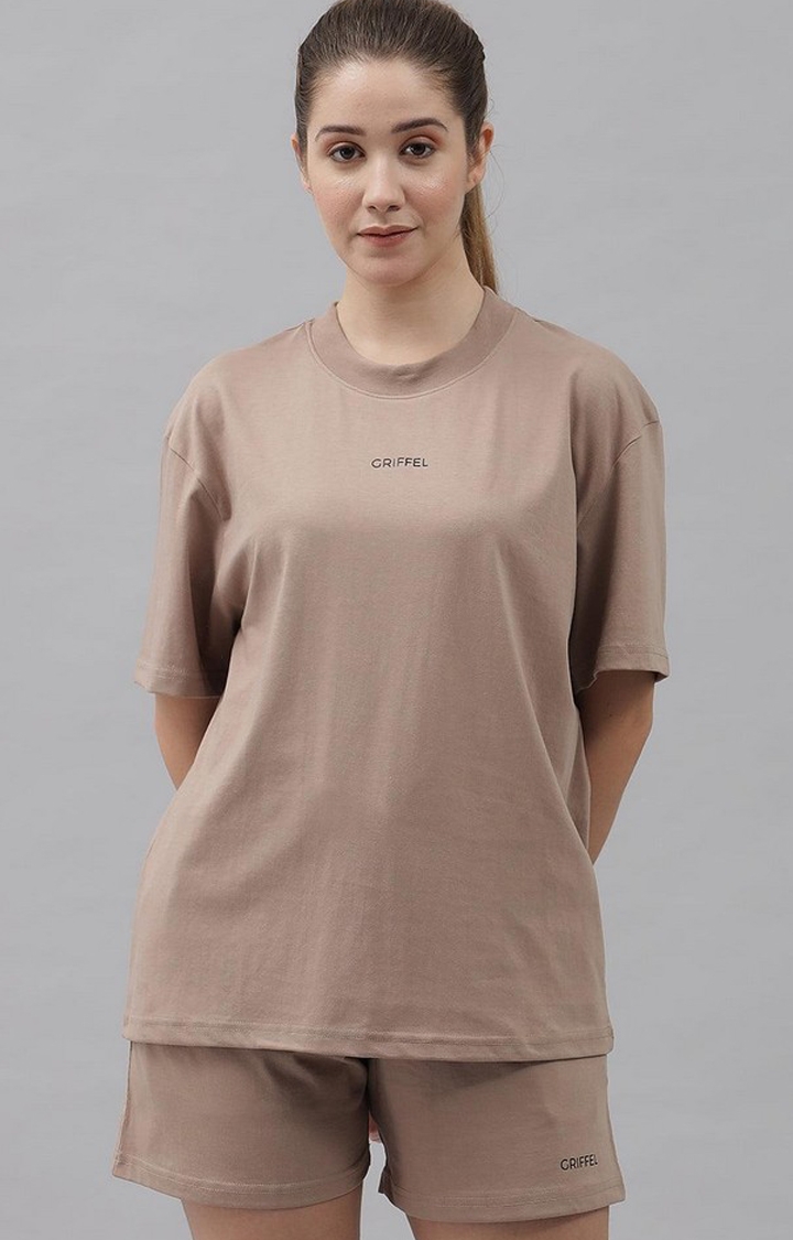 Women's Brown Solid Co-ords