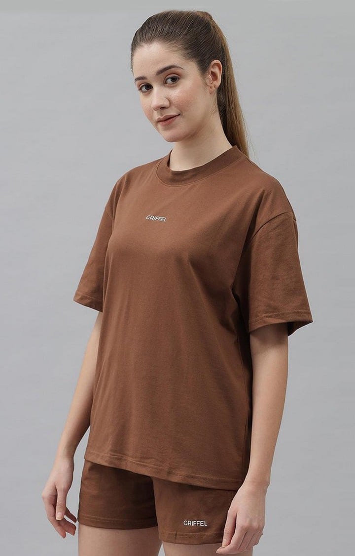 Women's Brown Solid Co-ords