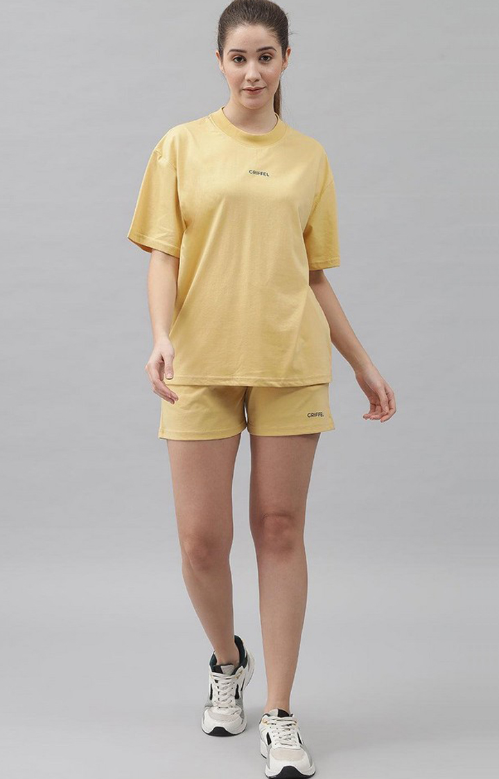 Women's Light Yellow Solid Co-ords