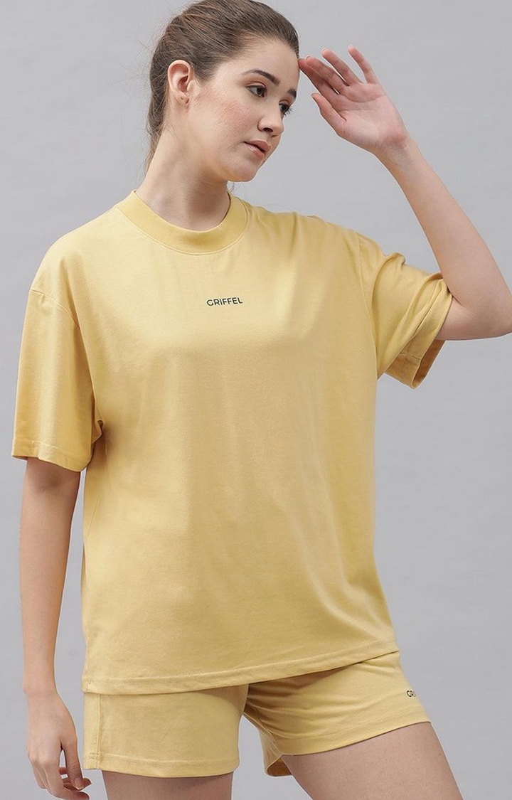 Women's Light Yellow Solid Co-ords