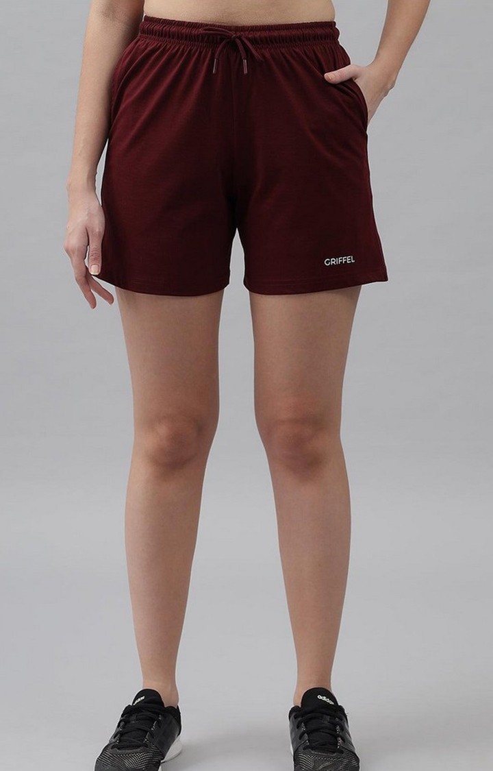 Women's Maroon Solid Co-ords