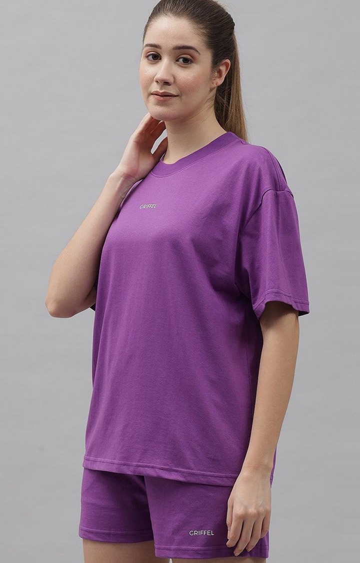 Women's Purple Solid Co-ords