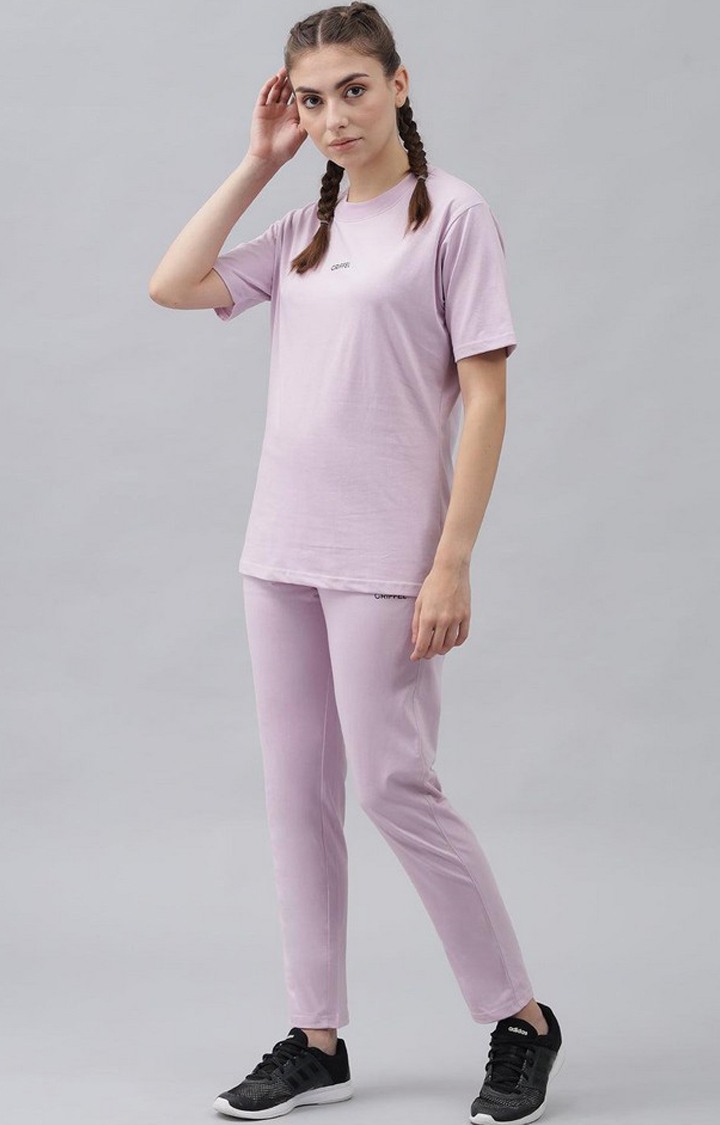 Women's Light Purple Solid Tracksuits