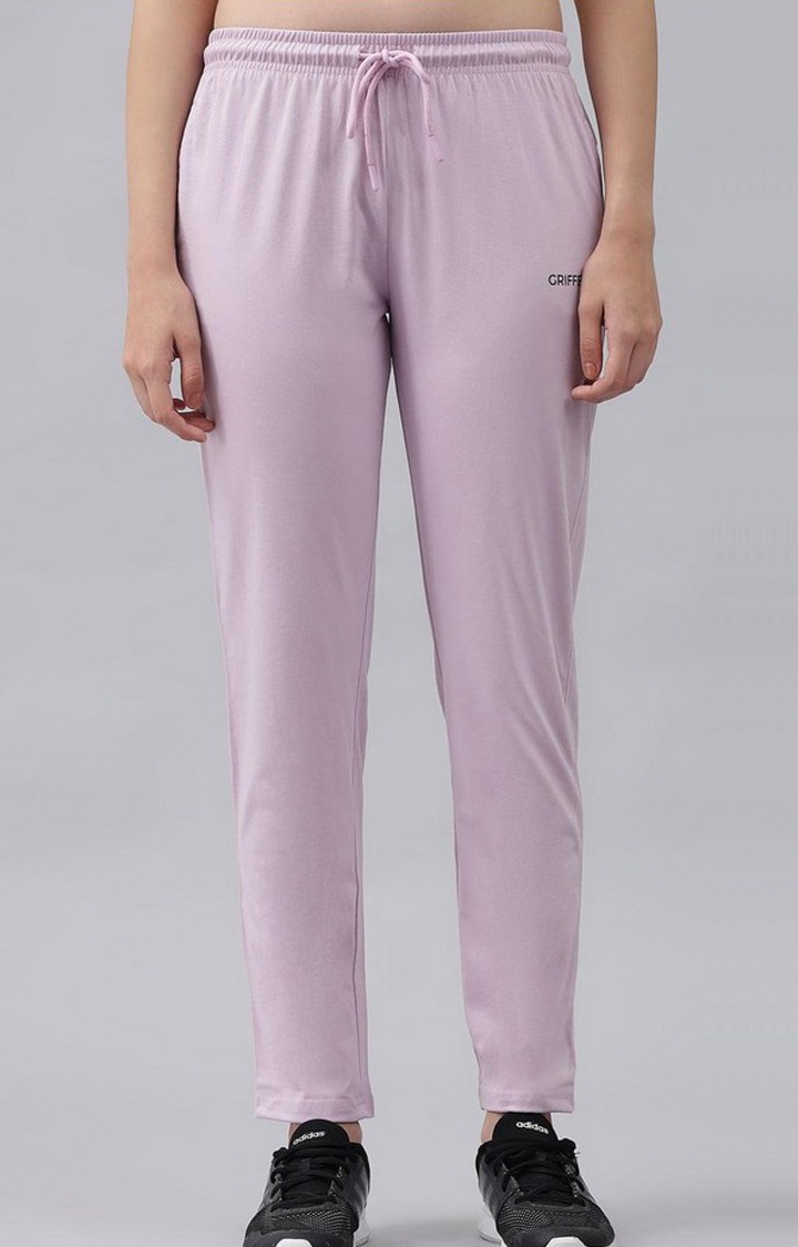 Women's Light Purple Solid Tracksuits