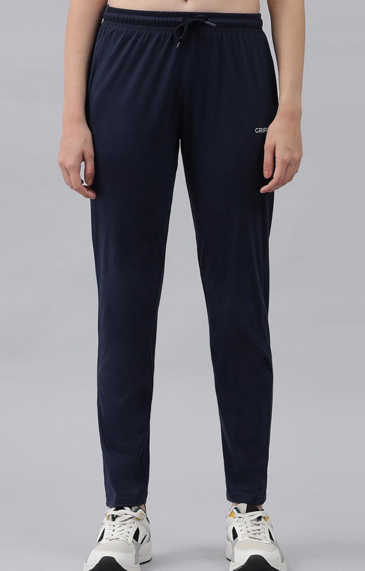 Women's Navy Solid Tracksuits