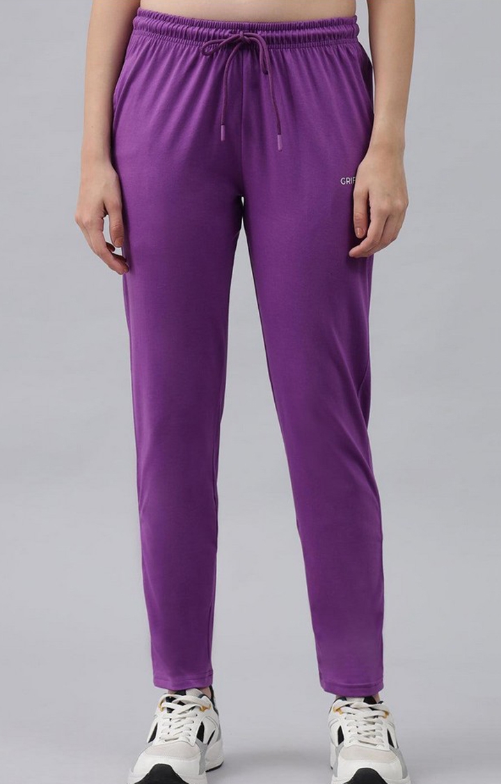 Women's Purple Solid Tracksuits