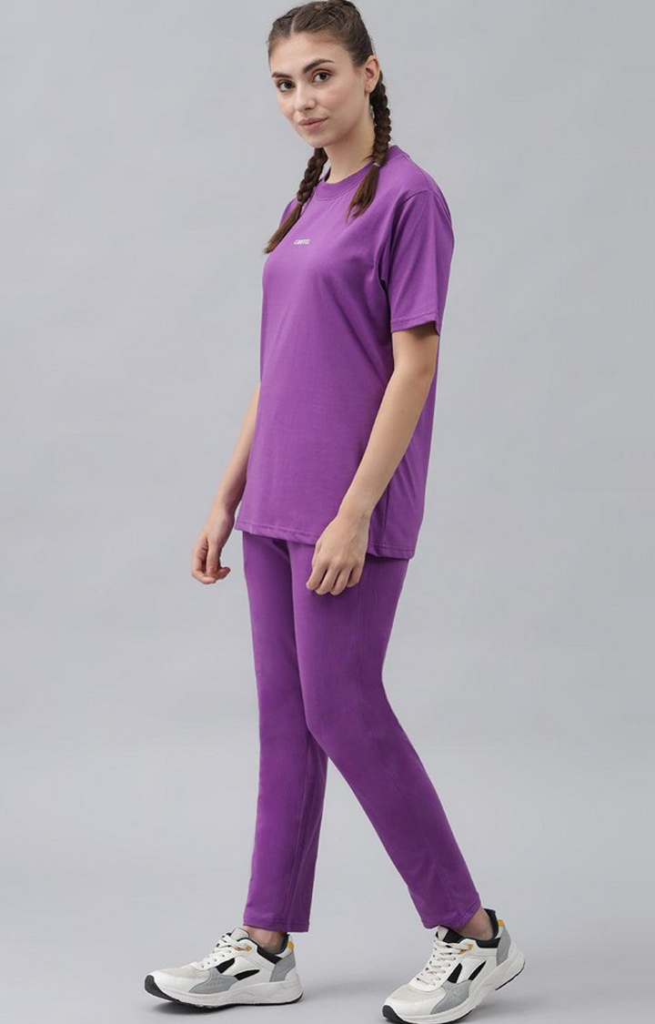 Women's Purple Solid Tracksuits