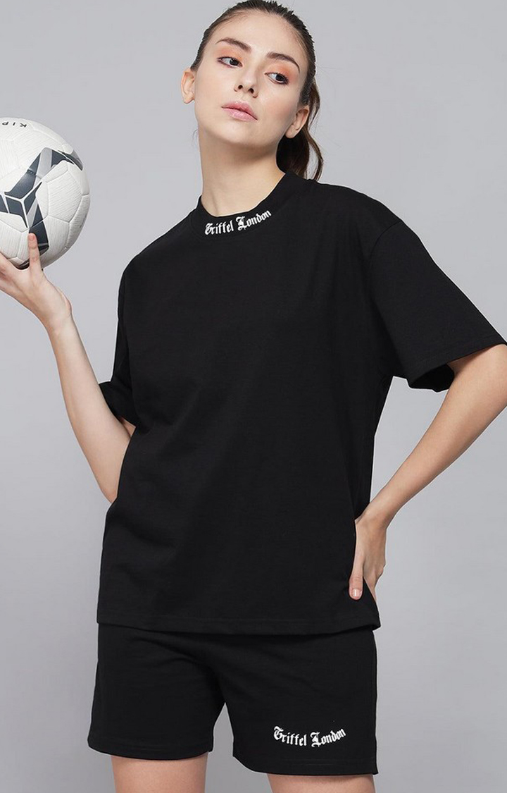 Women's Black Printed Co-ords
