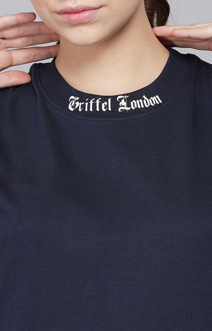 Women's Navy Blue Solid Co-ords