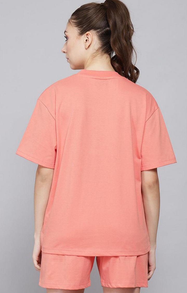 Women's Peach Solid Co-ords