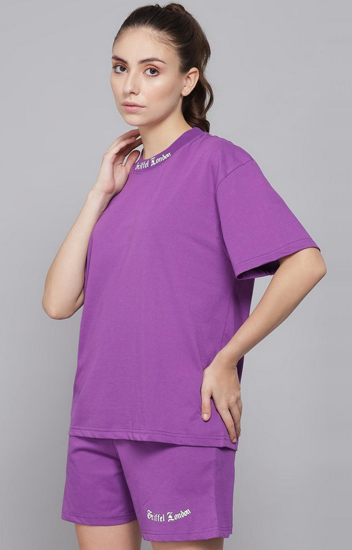 Women's Purple Solid Co-ords