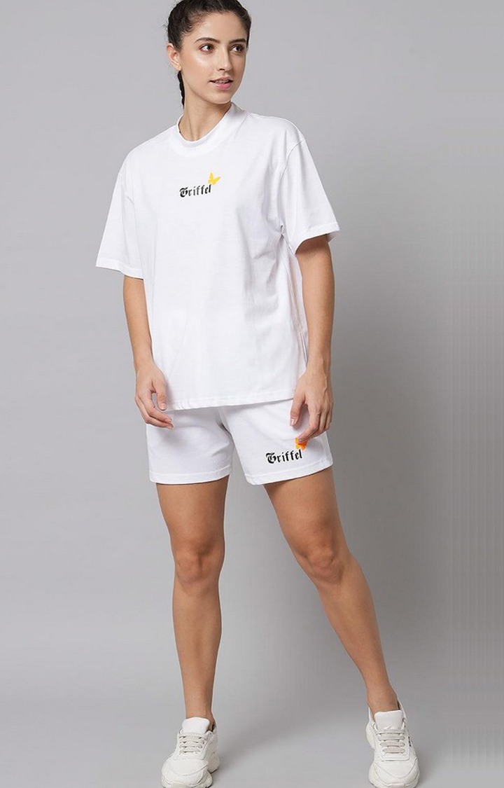 Women's White Typographic Co-ords