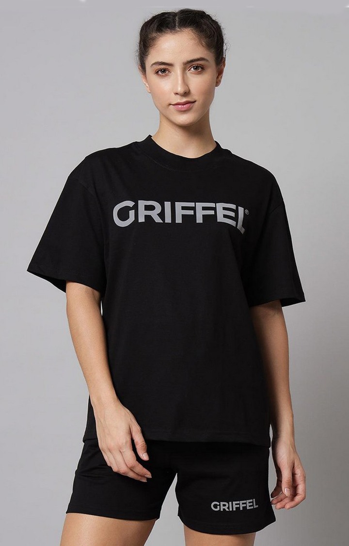 Women's Black Typographic Co-ords
