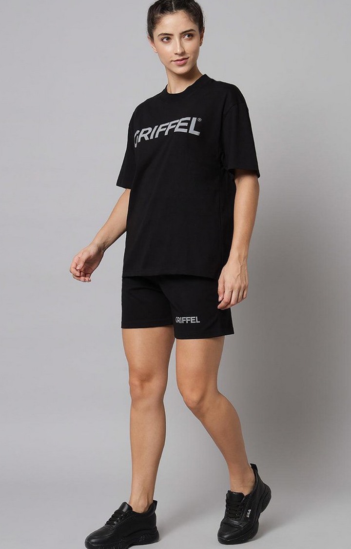 Women's Black Typographic Co-ords