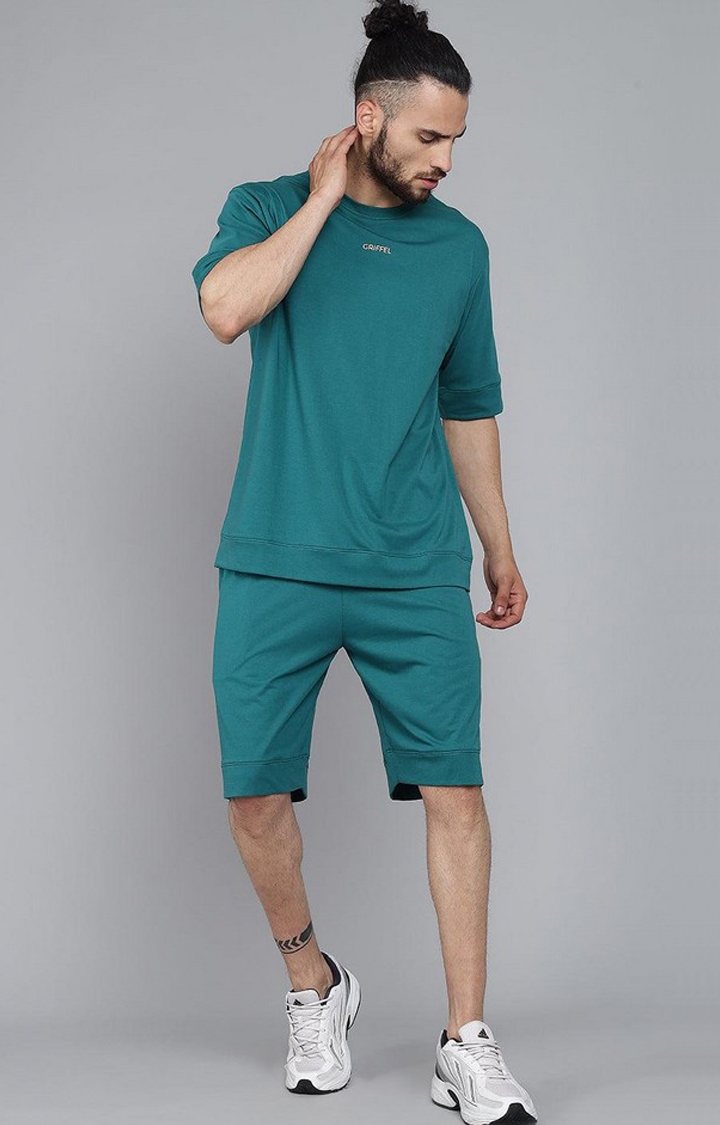 Men's Bottle Green Solid Shorts