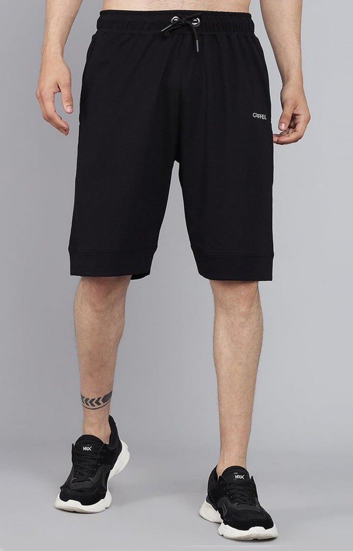 Men's Black Solid Shorts