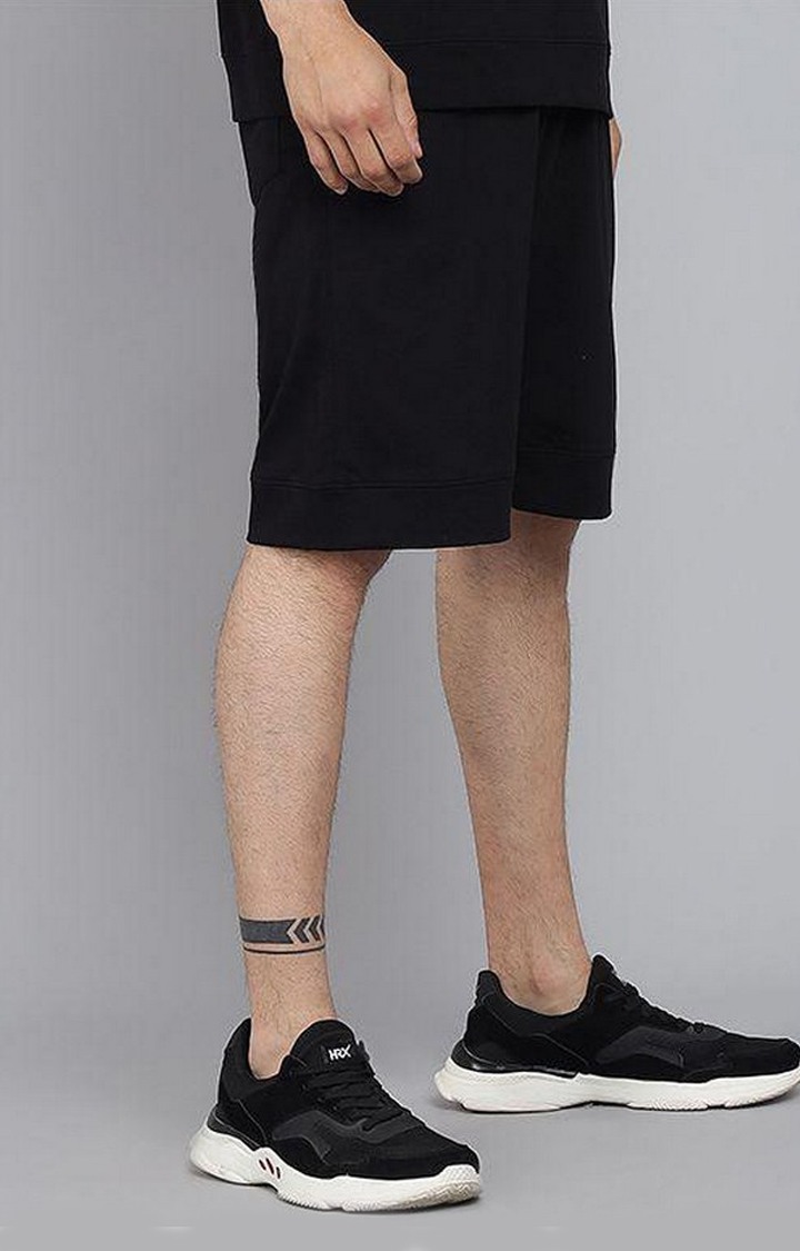 Men's Black Solid Shorts