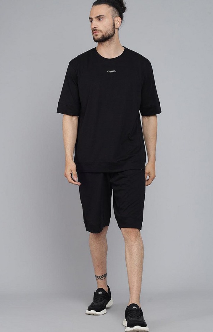 Men's Black Solid Shorts