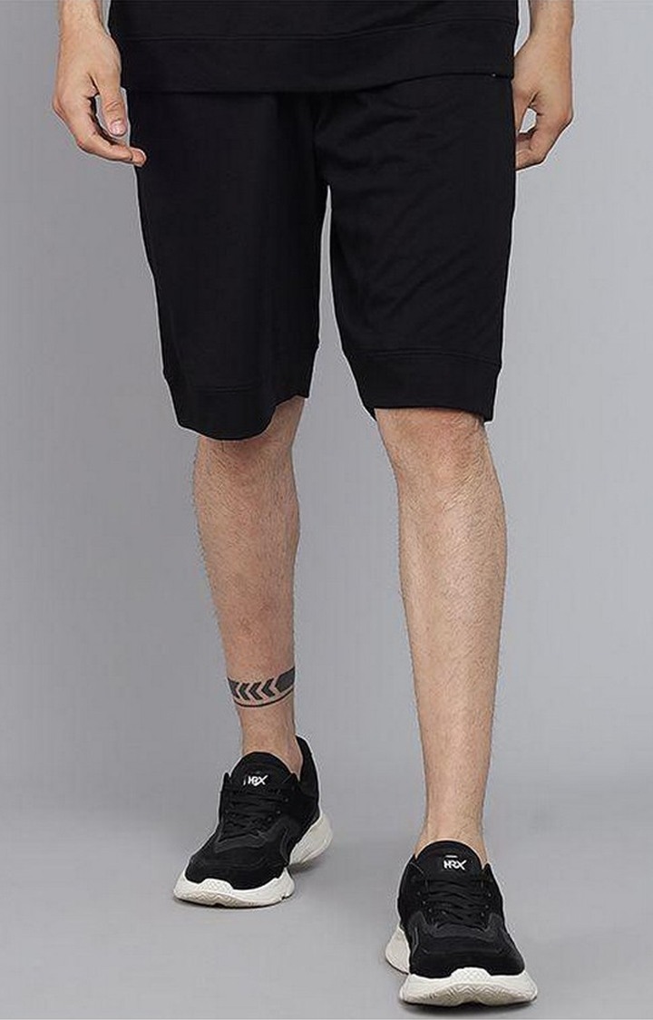 Men's Black Solid Shorts
