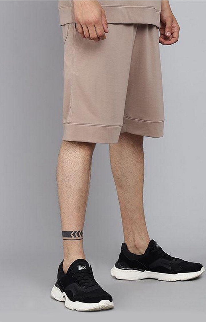 Men's Brown Solid Shorts