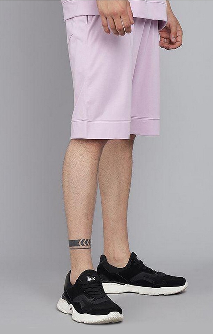 Men's Light Purple Solid Shorts