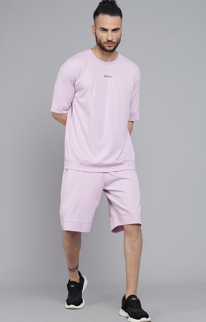Men's Light Purple Solid Shorts