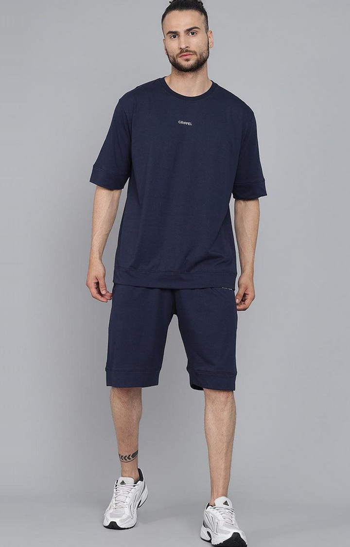Men's Navy Solid Shorts