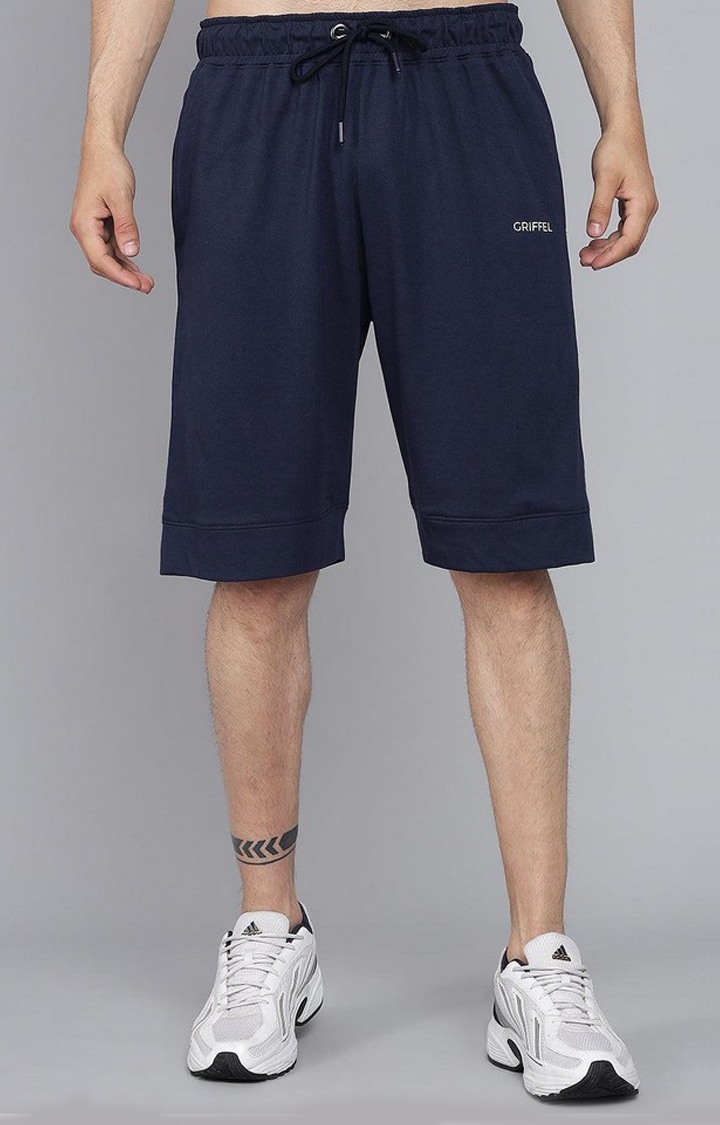 Men's Navy Solid Shorts