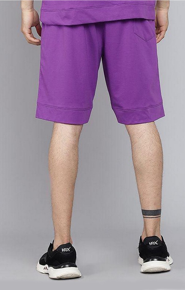 Men's Purple Solid Shorts