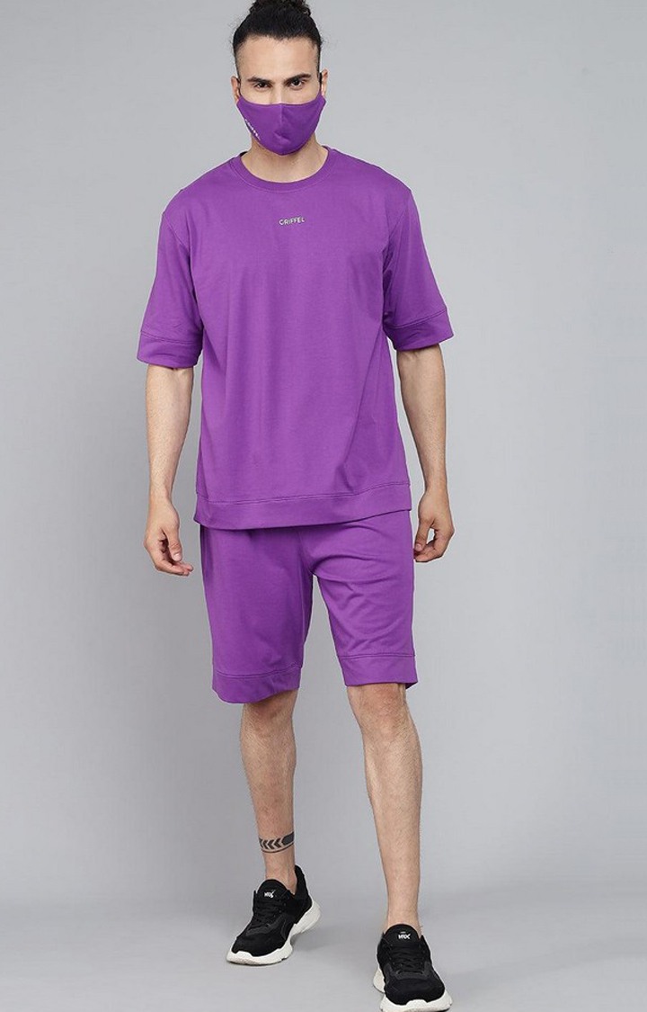 Men's Purple Solid Shorts