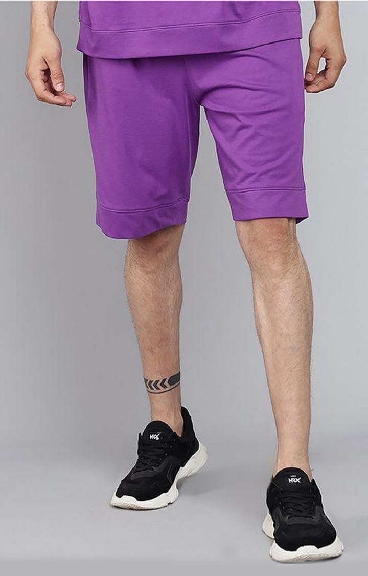 Men's Purple Solid Shorts