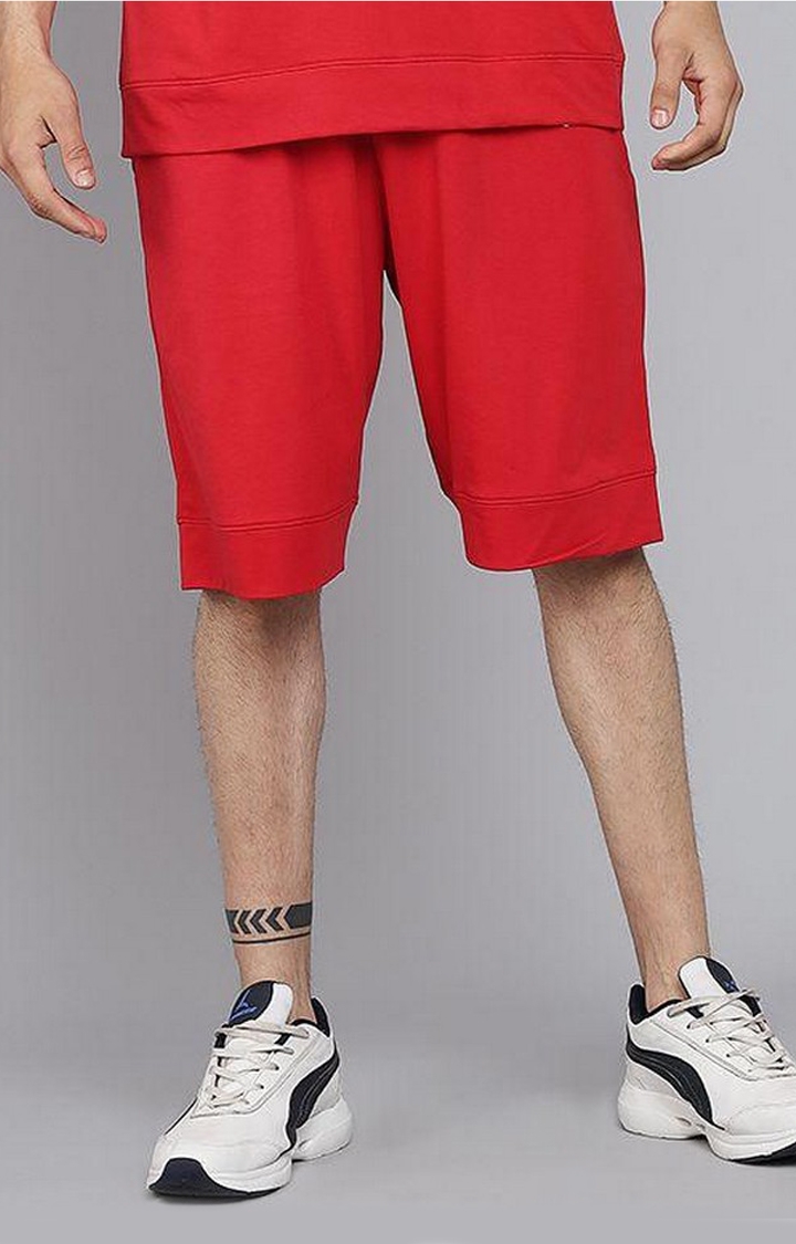 Men's Red Solid Shorts