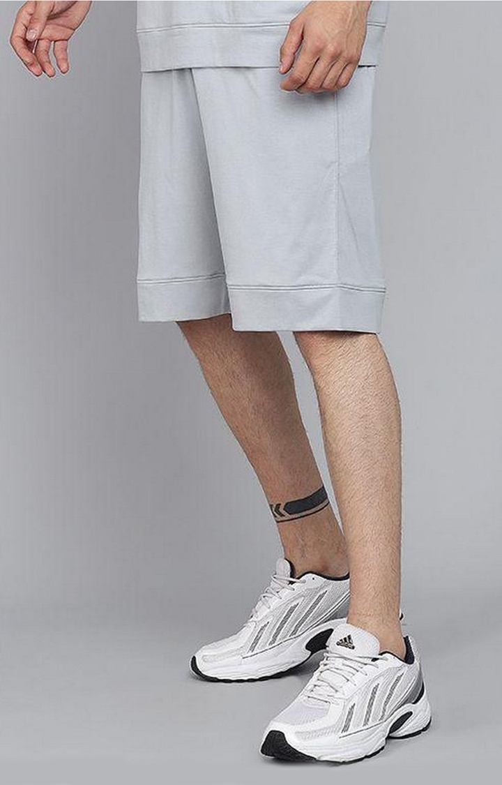 Men's Steel Grey Solid Shorts