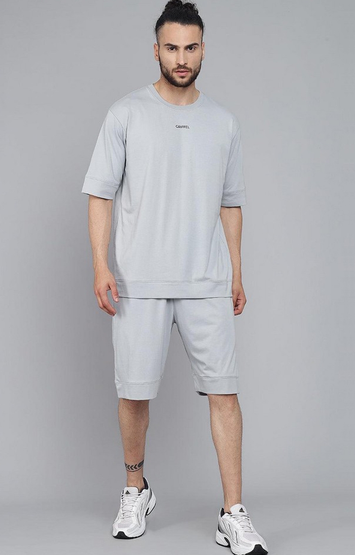 Men's Steel Grey Solid Shorts