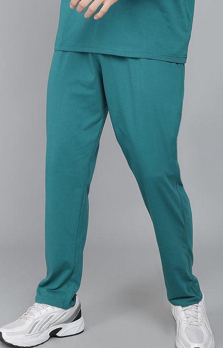 Men's Bottle Green Solid Trackpants