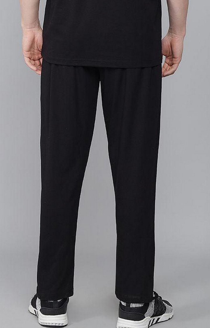 Men's Black Solid Trackpants