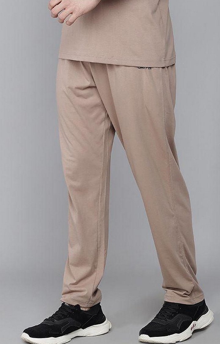 Men's Brown Solid Trackpants