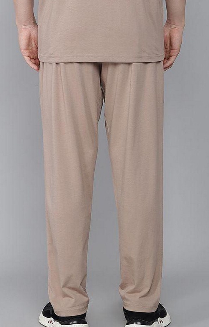 Men's Brown Solid Trackpants