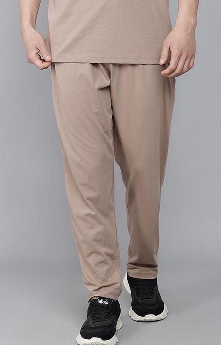 Men's Brown Solid Trackpants