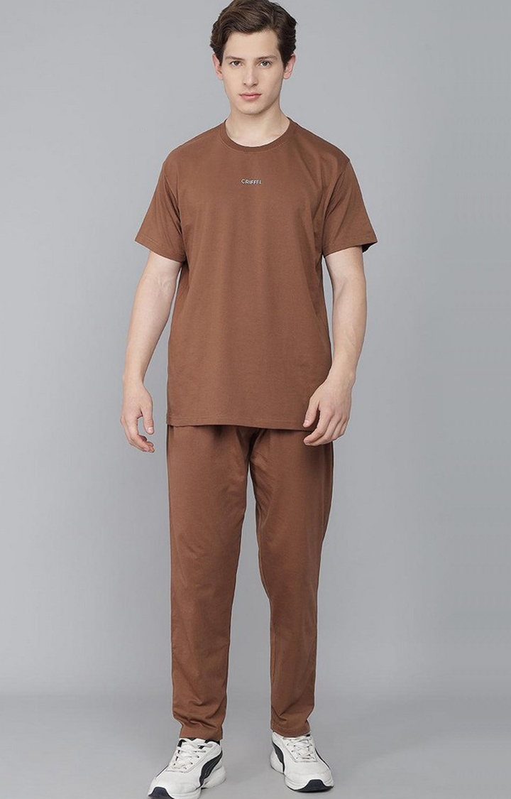 Men's Coffee Solid Trackpants