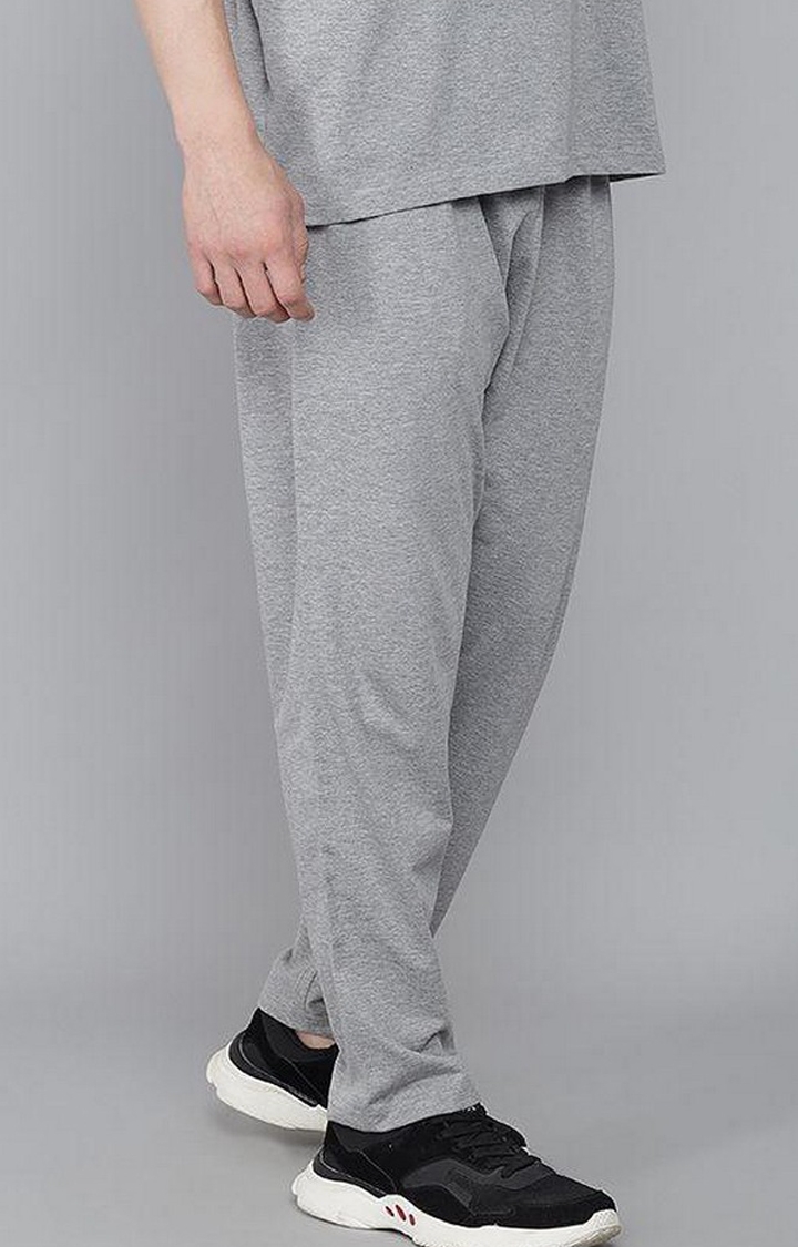 Men's Grey Solid Trackpants