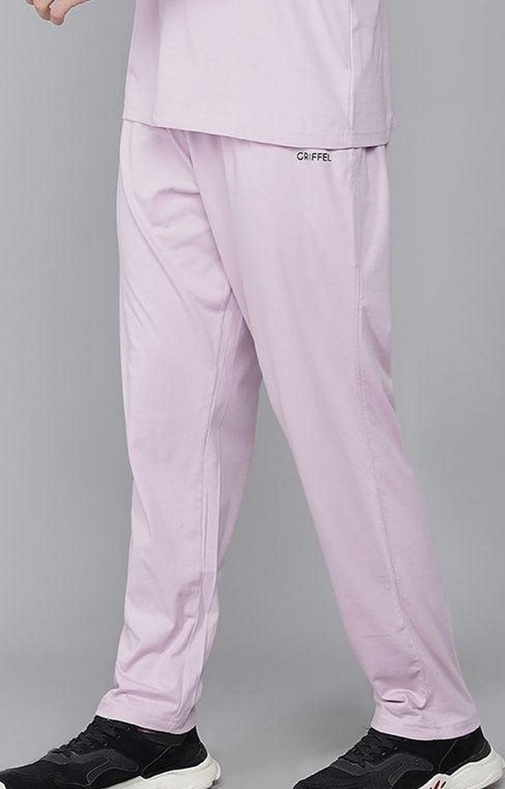 Men's Light Purple Solid Trackpants