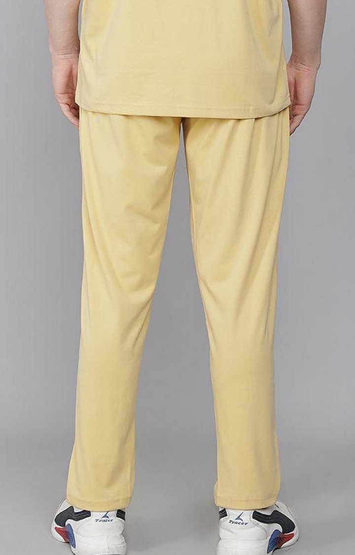 Men's Yellow Solid Trackpants