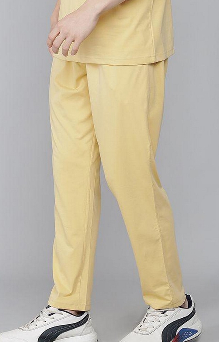 Men's Yellow Solid Trackpants